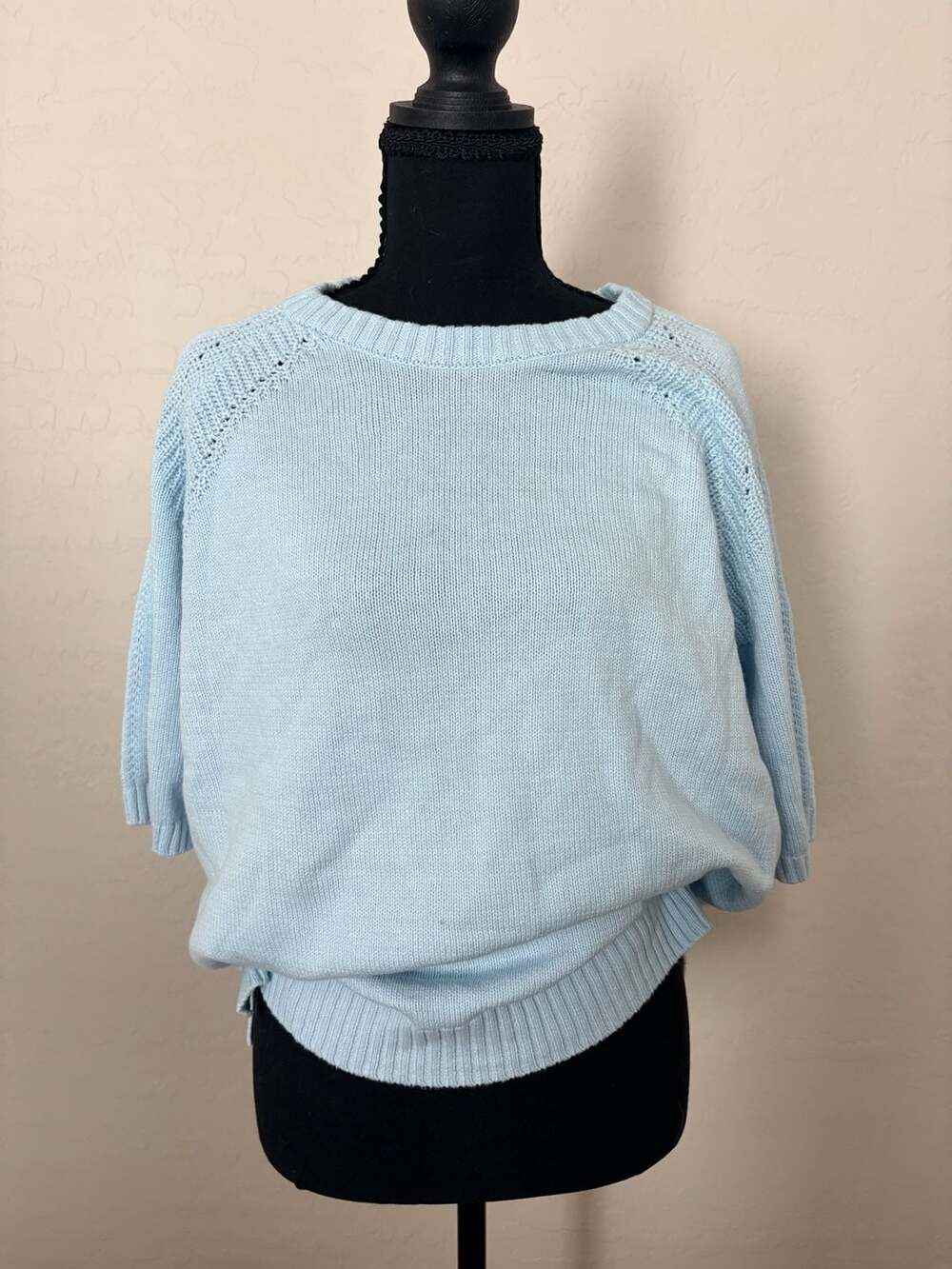 Belle by Kim Gravel Light Blue Knit Pullover Sweater Size L